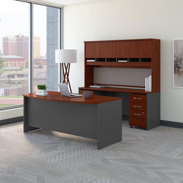 Bush Business Furniture Series C Bow Front Executive Desk with Hutch